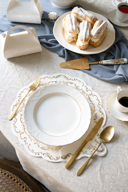 Servilletas Oro Blanco Adorno 33cm