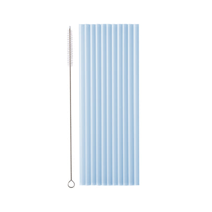 Azul Claro Pajitas Plástico 23cm 12pcs