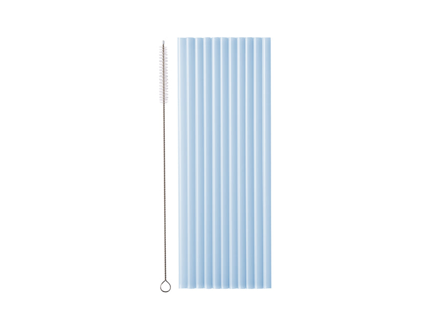 Azul Claro Pajitas Plástico 23cm 12pcs