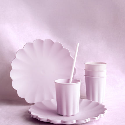 Pajitas de Plástico Moradas 23cm 12ud