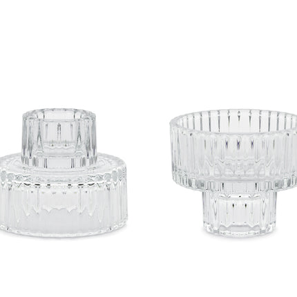 Portavelas Transparente 6,5cm 2pcs