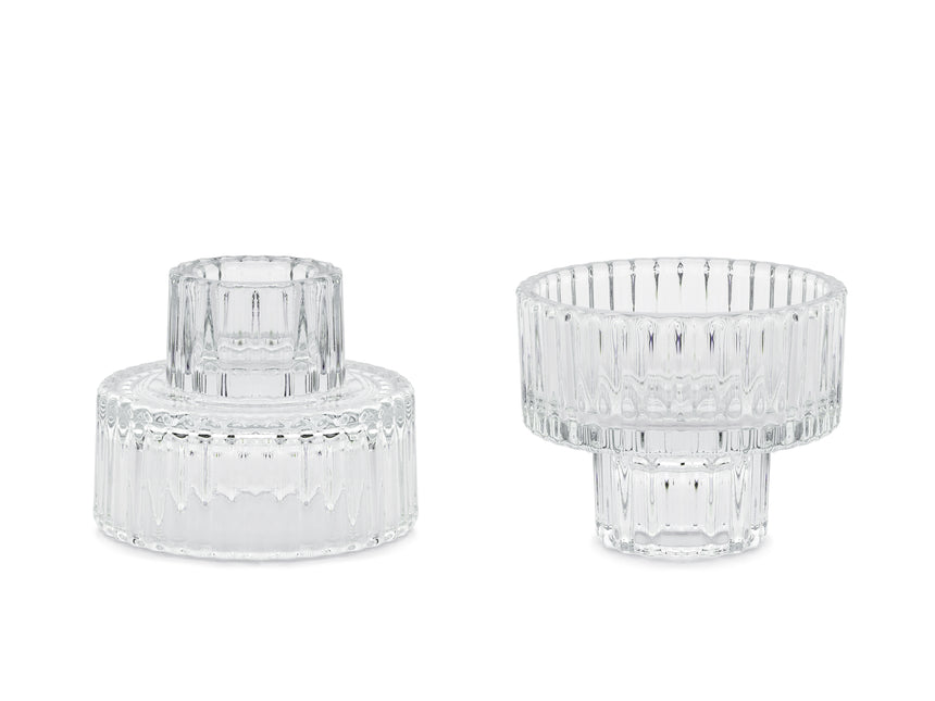 Portavelas Transparente 6,5cm 2pcs