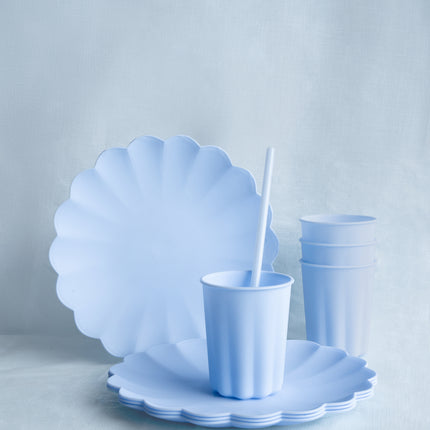 Platos azul claro 22cm 4ud