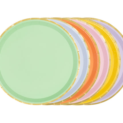Platos de colores 21cm 6ud