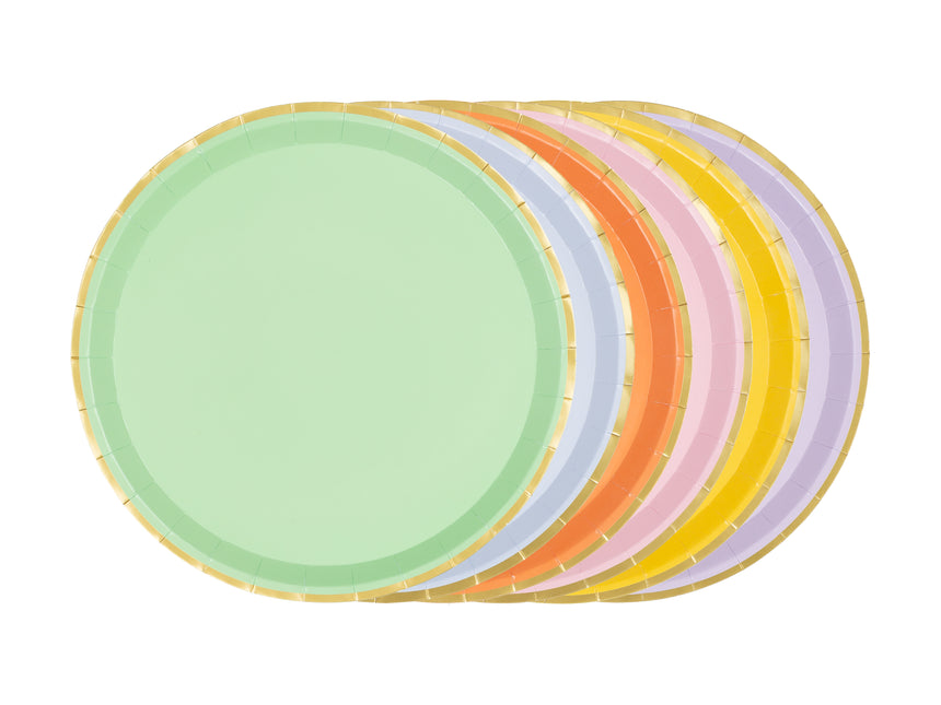 Platos de colores 21cm 6ud