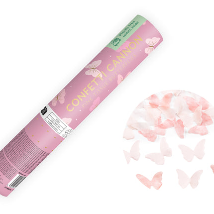 Cañón Confetti Mariposa Blanco 20cm
