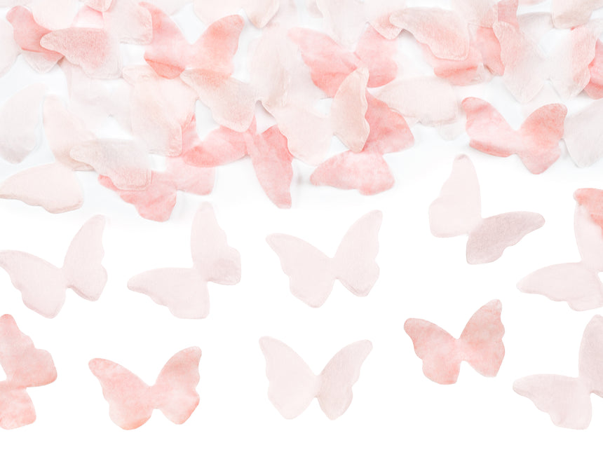 Cañón Confetti Mariposa Rosa Claro 20cm