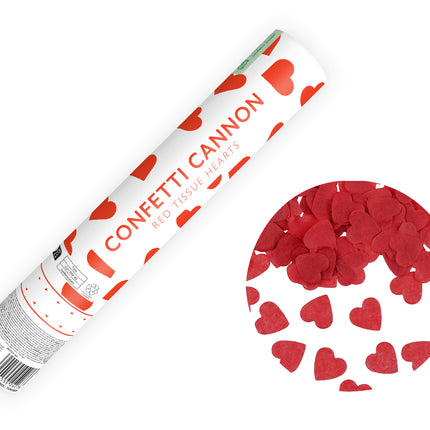 Cañón Confetti Corazón Rojo 28cm