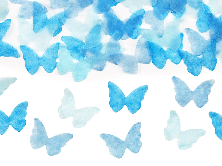 Cañón Confetti Mariposa Azul 20cm