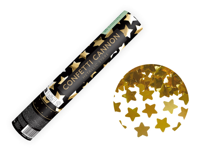 Cañón Confeti Estrella Oro 28cm