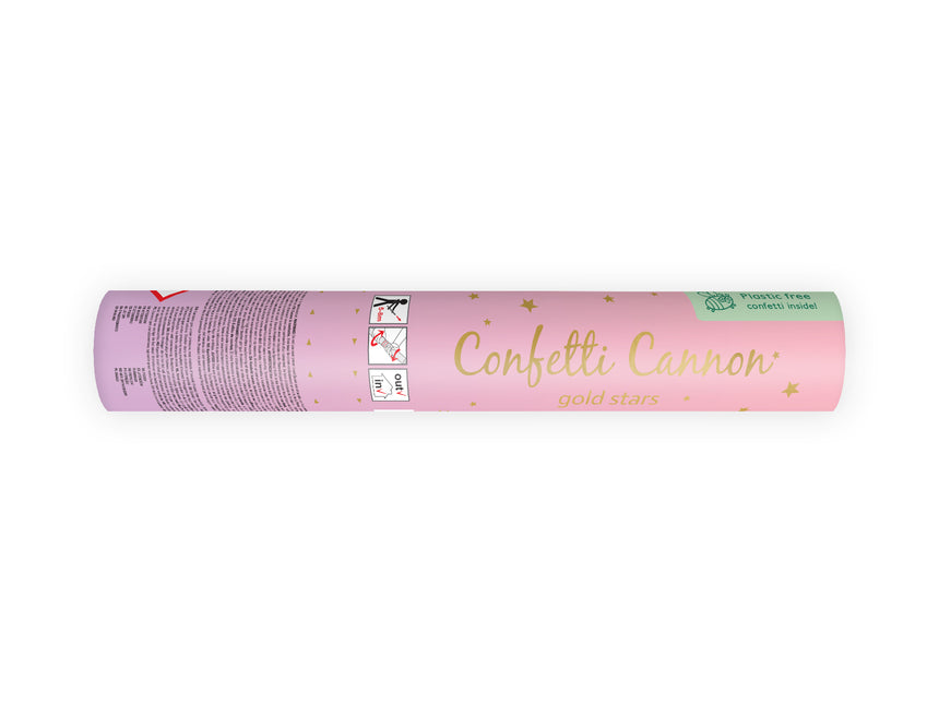 Cañón Confeti Estrella Oro 20cm