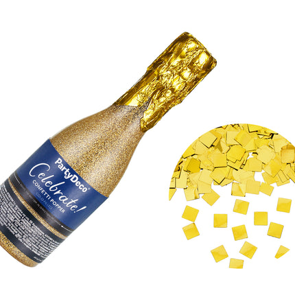 Cañón de confeti dorado Champán 20,5 cm