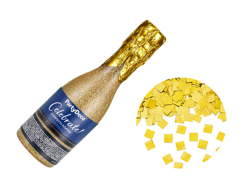 Cañón de confeti dorado Champán 20,5 cm