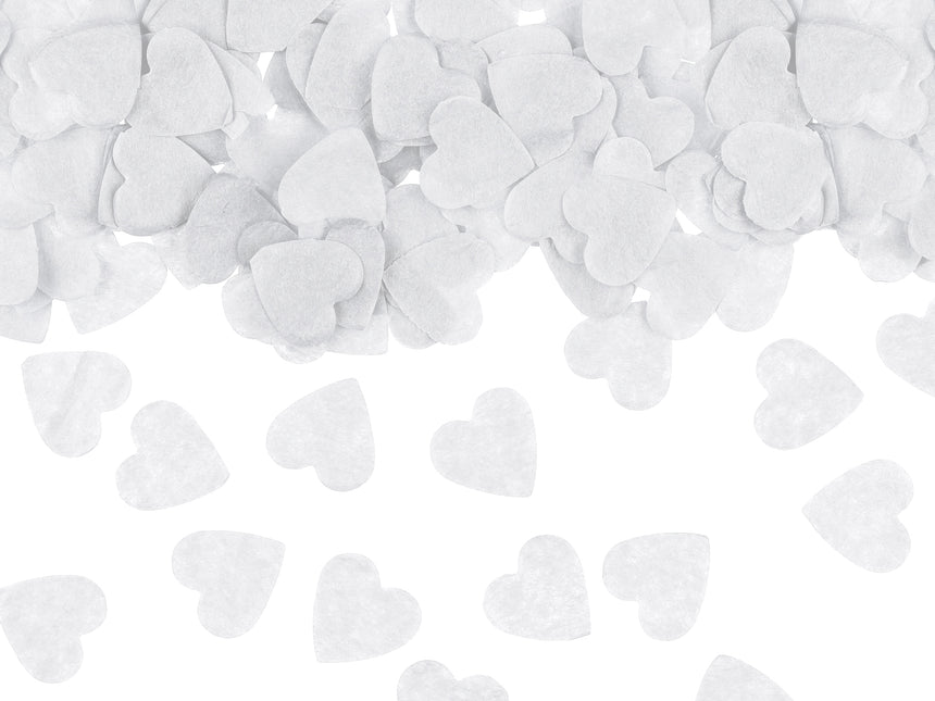 Corazón Confetti Cañón Blanco 28cm