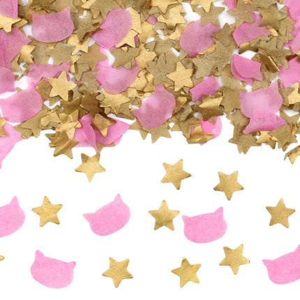 Cañón de confeti rosa dorado 20cm