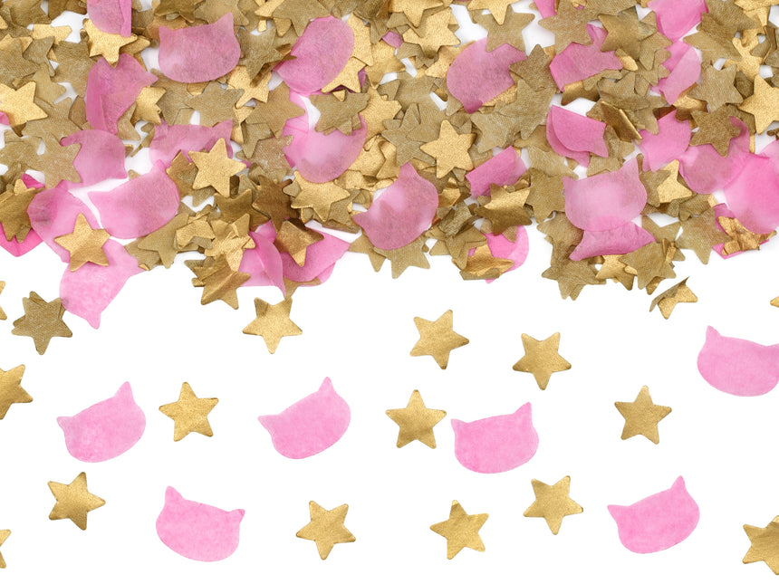 Cañón de confeti rosa dorado 20cm