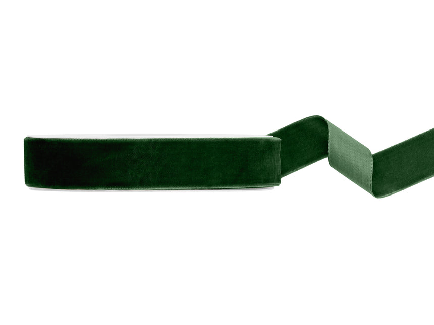 Cinta de terciopelo verde oscuro 10 m
