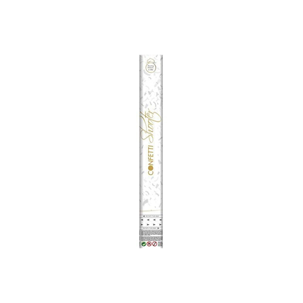 Cañón de confeti blanco 40 cm