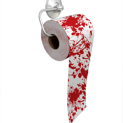 Papel higiénico de Halloween con sangre