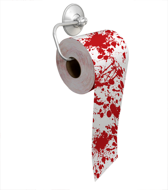 Papel higiénico de Halloween con sangre