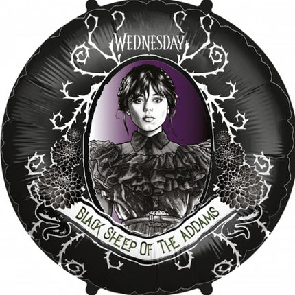 Globo de helio «Wednesday», negro y morado, estilo gótico, sin gas, 45 cm
