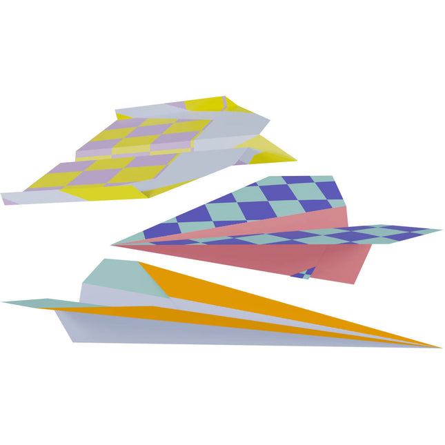 Juego de manualidades de colores Aviones de papel 12 piezas