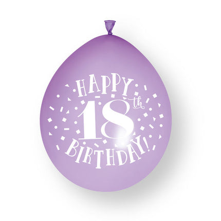 Globos de látex de 10 ct con el mensaje «Happy 18th Birthday» de 23 cm