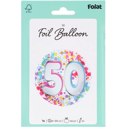 50 Años Globo de Helio Vacío 45cm