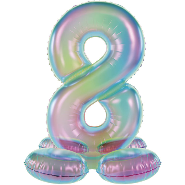 8 Años Figura Globo Estándar Holográfico Vacío 72cm