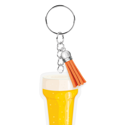 Llavero acrílico con forma de cerveza