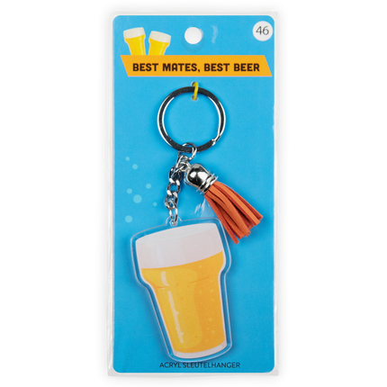Llavero acrílico con forma de cerveza
