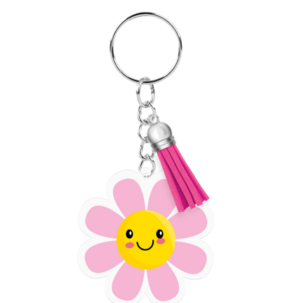 Llavero acrílico con forma de flor