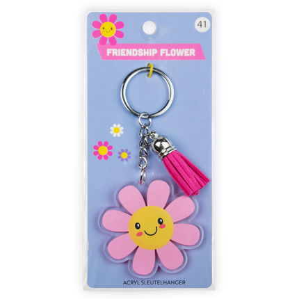 Llavero acrílico con forma de flor