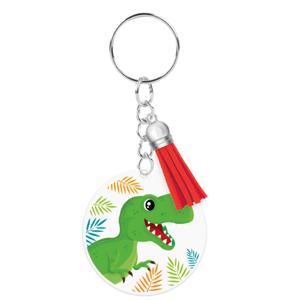 Llavero de acrílico con forma de dinosaurio