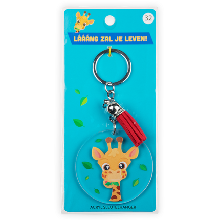 Llavero de acrílico con forma de jirafa