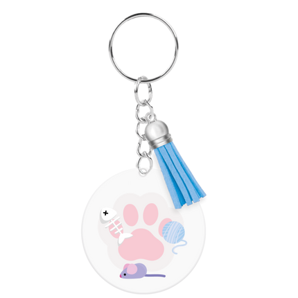 Llavero de acrílico con forma de gato