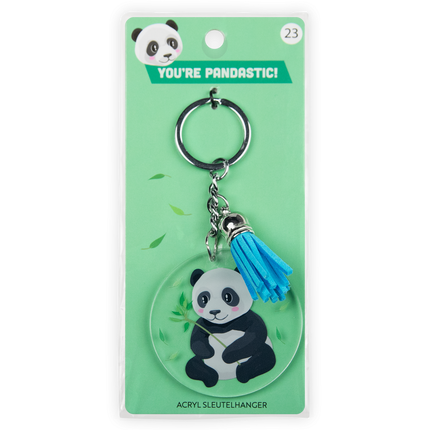Llavero de acrílico con forma de panda