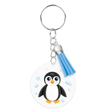 Llavero de acrílico con forma de pingüino