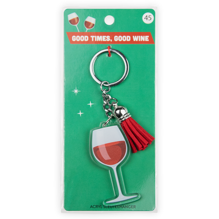Llavero acrílico de vino tinto