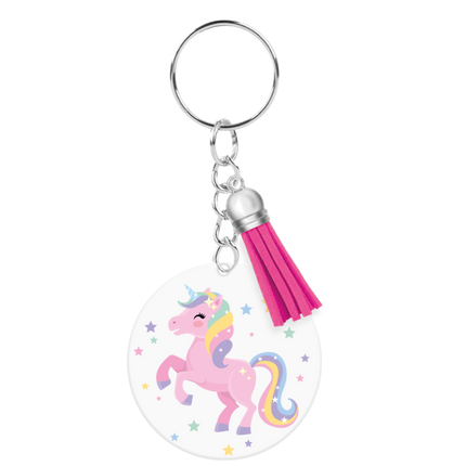 Llavero de acrílico con forma de unicornio