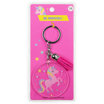Llavero de acrílico con forma de unicornio