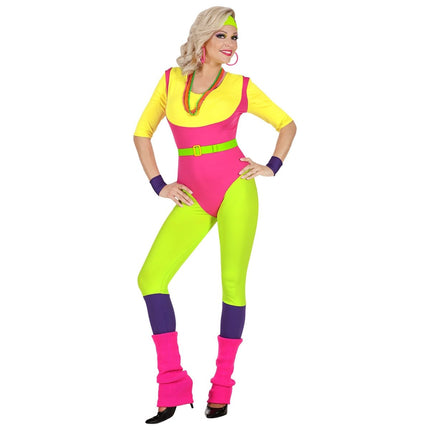 Aerobics Kostuum Gekleurd Dames van Widmann koop je bij Partywinkel