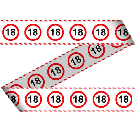 Afzetlint 18 Jaar Verkeersbord 15m - Partywinkel - 8714572284189