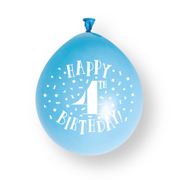 10 piezas Globos de látex Feliz 4º Cumpleaños 23cm