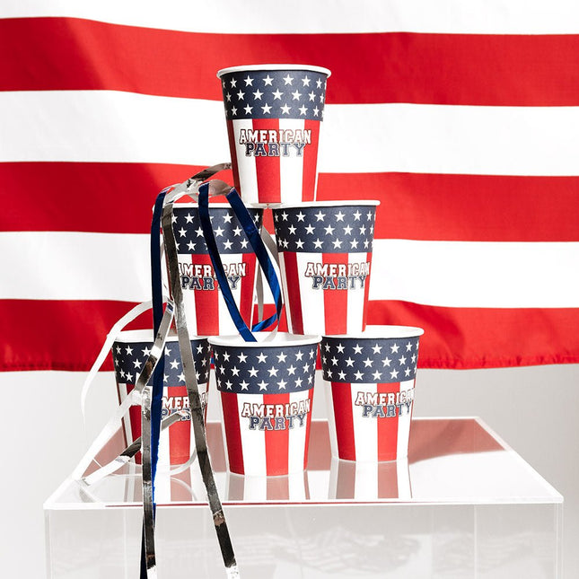 Amerika Bekers Party Papier 210ml 10st van Boland koop je bij Partywinkel