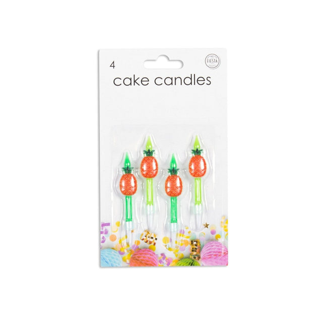 Ananas Kaarsjes 5,9cm 4st van WeFiesta koop je bij Partywinkel