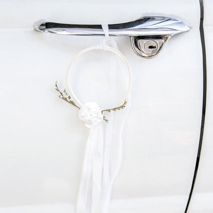 Autodecoratie Bruiloft Wit van Partydeco koop je bij Partywinkel