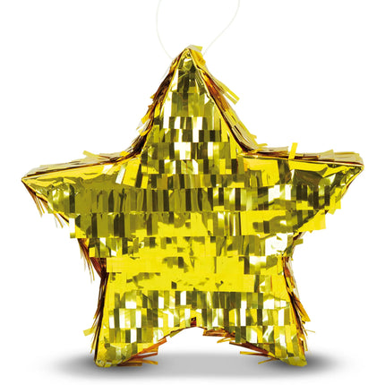 Piñata en forma de estrella, dorada, 30 cm