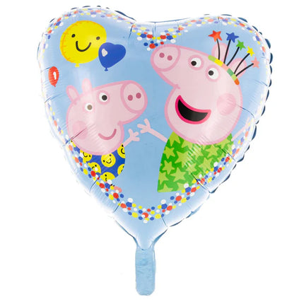 Globo de helio de Peppa Pig con forma de corazón, sin gas, 45 cm