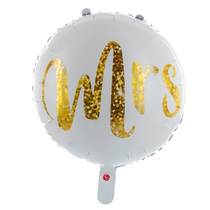 Globo blanco de helio «Mrs Leeg», 45 cm